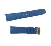 Bracelet de montre en silicone 20 mm compatible avec OmegaX, compatible Swatch Joint Moon, bracelet plongée caoutchouc à extrémité incurvée, compatible Rolex Seiko, compatible Water Ghost(Dark blue)