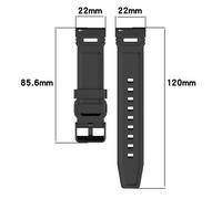 Bracelet de montre en silicone 22 mm - Compatible avec Redmi Watch 5 et Huawei Watch GT5/GT4 Black