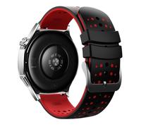Bracelet de montre en silicone 22 mm compatible avec Suunto 9 Peak, Huawei, Xiaomi, Redmi et Samsung - Design ciel étoilé bicolore Black+Red