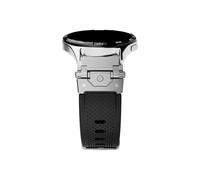 Bracelet de montre en Silicone 22mm, Compatible avec Huawei Watch GT 5 4 Pro 46mm/Amazfit Balance Falcon/Oneplus 2 2R(Silver black,Huawei GT5 46mm)