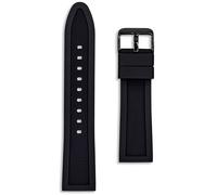 Bracelet de montre en silicone avec boucle noire | 18 mm, 20 mm, 22 mm, 24 mm | Bracelet de rechange en caoutchouc souple | Hommes et femmes | Bracelet de montre tactique étanche EDC | Texture moletée
