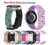 Bracelet de montre en Silicone avec fleurs sculptées en 3D, 18mm, 20mm, 22mm, pour Samsung Galaxy Watch Huawei Watch Xiaomi Amazfit Smartwatch Starlight MilkTea