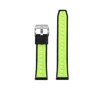Bracelet de montre en silicone bicolore 20 mm 22 mm à dégagement rapide, bracelet de montre sport en caoutchouc de silicone(Black Green,22mm)