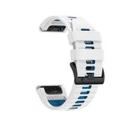 Bracelet De Montre En Silicone Bicolore 22mm 26mm, Adapté For Garmin Epix Pro Gen 2 47mm 51mm/Fenix 7X 7 Pro/Quatix 6 6X 5X(White Blue,QuickFit 26mm)