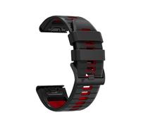 Bracelet De Montre En Silicone Bicolore 22mm 26mm, Adapté For Garmin Epix Pro Gen 2 47mm 51mm/Fenix 7X 7 Pro/Quatix 6 6X 5X(Black Red,QuickFit 22mm)