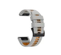 Bracelet De Montre En Silicone Bicolore, Adapté For Garmin TACTIX DELTA/Instinct 2X/Descent Mk2 Mk2i G1/MARQ/Enduro 2, Bracelet À Ajustement Rapide De 22mm 26mm(Gray Orange,QuickFit 22mm)