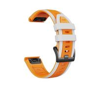 Bracelet de montre en Silicone bicolore QuickFit 22mm 26mm Pour Garmin Fenix 8 7 Pro/Quatix 6 6X 5X Epix Pro Gen 2 47mm 51mm Bracelet(Gray orange,22mm(Fenix8 47mm))