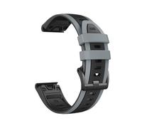 Bracelet de montre en Silicone bicolore QuickFit 22mm 26mm Pour Garmin Fenix 8 7 Pro/Quatix 6 6X 5X Epix Pro Gen 2 47mm 51mm Bracelet(Black gray,22mm(MARQ series))