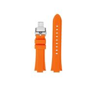Bracelet de montre en silicone Compatible avec Casio EFR-S108D EFS-S570 ECB-10YDC(A-Orange-silver,For EFR-S108D)