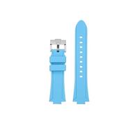 Bracelet de montre en silicone Compatible avec Casio EFR-S108D EFS-S570 ECB-10YDC(Sky blue-silver,For EFS-S570)