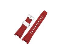 Bracelet de montre en silicone Compatible avec Casio G-SHOCK GST-210 GST-b100 S110 GST-W300 410 210 400G S130 S310 S330(Steel ring red silver buckle)