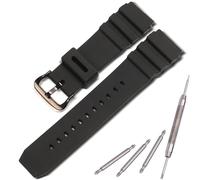 Bracelet de montre en silicone compatible avec Casio MDV106 series AMW320R AMW320D - Bracelet de montre de sport de plein air unisexe de 22 mm (boucle noire)