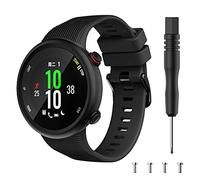 Bracelet de montre en silicone compatible avec Garmin Forerunner 45 / Swim 2 - Boucle noire en acier inoxydable brossé, Pattern 15, sangle
