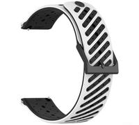 Bracelet de montre en silicone compatible avec Suunto RACE2 et Suunto RUN, bracelet de rechange imperméable avec ajustement sécurisé et design respirant pour le sport et un usage quotidien (blanc/noir