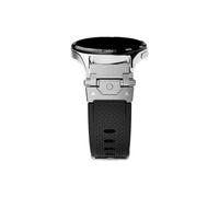 Bracelet de montre en silicone de luxe de 22mm Compatible avec Huawei Watch GT5 4 3 pro 46mm/Ultimate(Silver black,For Huawei GT5pro 46mm)