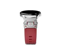 Bracelet de montre en silicone de luxe de 22mm Compatible avec Huawei Watch GT5 4 3 pro 46mm/Ultimate(Silver red,For Huawei GT5pro 46mm)
