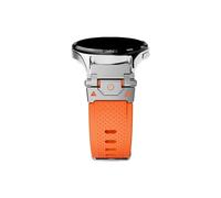 Bracelet de montre en silicone de luxe de 22mm Compatible avec Huawei Watch GT5 4 3 pro 46mm/Ultimate(Silver orange,For Huawei GT4 46mm)