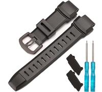 Bracelet de montre en silicone elastique compatible avec Casio PRG 250 260 500 550 PRW 2500 3500 5000 5000 - Bracelet de montre en caoutchouc étanche de 18 mm (boucle noire)