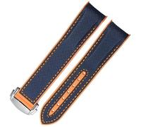 Bracelet de montre en silicone en caoutchouc de 20 mm et 22 mm pour Omega GMT Planet Ocean Seamaster Diver 300 Bracelet de montre orange à extrémité incurvée (couleur : brouillard violet, taille : 20