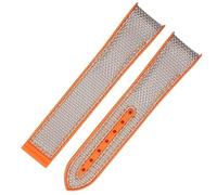 Bracelet de montre en silicone en caoutchouc de 20 mm et 22 mm pour Omega GMT Planet Ocean Seamaster Diver 300 Bracelet de montre orange à extrémité incurvée (couleur : brouillard violet, taille : 20
