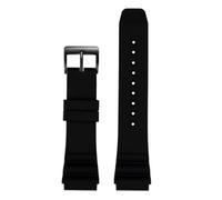 Bracelet de montre en silicone for homme, compatible avec la plongée CASIO Swordfish MDV-106 MDV-107 MTP-VD01D EFR-303, 22 mm, for Seiko(Black black,20mm)