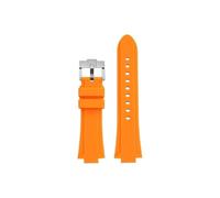 Bracelet de montre en silicone modifié Compatible avec Casio Edifice EFB-680 ECB-10PB/DP/YD/HR GST-B400 26x14mm 26x12mm(Orange-silver pin buckle,14mm Convex)