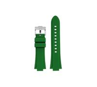 Bracelet de montre en silicone modifié Compatible avec Casio Edifice EFB-680 ECB-10PB/DP/YD/HR GST-B400 26x14mm 26x12mm(Green-silver pin buckle,12mm Convex)