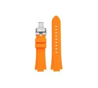 Bracelet de montre en silicone modifié Compatible avec Casio Edifice EFB-680 ECB-10PB/DP/YD/HR GST-B400 26x14mm 26x12mm(Orange-silver Folding buckle,12mm Convex)