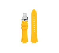 Bracelet de montre en silicone modifié Compatible avec Casio Edifice EFB-680 ECB-10PB/DP/YD/HR GST-B400 26x14mm 26x12mm(Yellow-silver Folding buckle,12mm Convex)