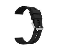 Bracelet de montre en silicone noir de qualité supérieure - Boucle argentée 22 mm