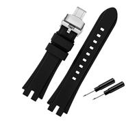 Bracelet de montre en silicone pour homme, boucle en acier inoxydable, pour Casio PROTREK PRW-6100Y PRW-3000 PRW-3100 PRW-6000Y/YT/FC-1(Black steel Folding)