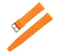 Bracelet de montre en silicone souple, 18 mm, 20 mm, 22 mm, caoutchouc, libération rapide, universel, remplacement(Orange,20mm)