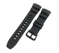 Bracelet de montre en silicone souple, compatible avec Casio G-Shock W-S220 HDD-S100 MCW-100 AE-2000W, bracelet rechange sport for hommes et femmes, 16 mm(Black buckle)