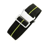 Bracelet De Montre en Tissu 18-22mm élastique Nylon Watch Band, Black Yellow, 22mm Black Buckle