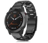 Bracelet de montre en titane pour Garmin Fenix 7X/6X/5X - 26 mm, noir