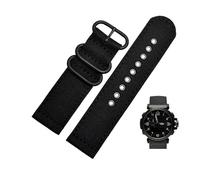 Bracelet de montre en toile de nylon adapté for Casio Protrek 5571 PRW-6600y 5497 PRG-600Y 650, respirant, résistant à la transpiration, doux et confortable, 24 mm(Black-Black)