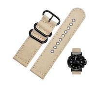 Bracelet de montre en toile de nylon adapté for Casio Protrek 5571 PRW-6600y 5497 PRG-600Y 650, respirant, résistant à la transpiration, doux et confortable, 24 mm(Khaki-Black)