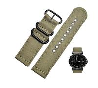 Bracelet de montre en toile de nylon adapté for Casio Protrek 5571 PRW-6600y 5497 PRG-600Y 650, respirant, résistant à la transpiration, doux et confortable, 24 mm(Army green-black)