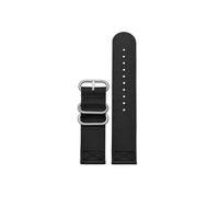 Bracelet de montre en toile de nylon de 24mm Compatible avec Casio PRG-600YB PRG-650 PRW-6600 GA2000(Black-Silver)