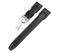 Bracelet de montre épais en cuir de veau véritable 20 mm 21 mm 22 mm pour IWC Big Pilot Spitfire Top Gun IW5009 IW3777 Rivets Cowhide Watch Outil de ceinture, 21mm