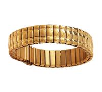 Bracelet de montre extensible en acier inoxydable, bracelet de rechange en métal, convient aux hommes et aux femmes. Largeurs disponibles : 12 mm, 14 mm, 16 mm, 18 mm et 20 mm.(Gold,20mm)