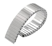 Bracelet de montre extensible en métal argenté, 16 mm ou 18 mm, en acier inoxydable, universel for hommes et femmes, compatible avec les montres connectées.(Silver,L16mm)