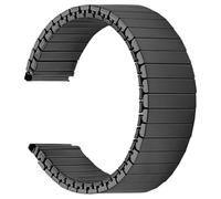 Bracelet de montre extensible en métal argenté, 16 mm ou 18 mm, en acier inoxydable, universel for hommes et femmes, compatible avec les montres connectées.(Black,M16mm)