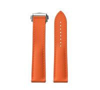 Bracelet de Montre FKM 20 mm for Swatch, Boucle Pliable, étanche, Accessoire for Femmes et Hommes(Orange,20mm Gold Buckle)