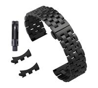 Bracelet De Montre For Acier Inoxydable Massif, Extrémité Incurvée/plate, Compatible For Tissot, For Longines, For Seiko, For Citizen(Black,20mm)