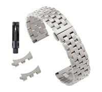 Bracelet De Montre For Acier Inoxydable Massif, Extrémité Incurvée/plate, Compatible For Tissot, For Longines, For Seiko, For Citizen(Silver,20mm)