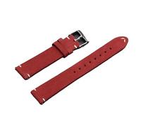 Bracelet De Montre For Cuir Souple 14 Mm, 16, 18, 20, 22, Style Vintage, Coutures Faites For La Main, Accessoires, Libération Rapide(Red,16mm)