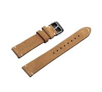 Bracelet De Montre For Cuir Souple 14 Mm, 16, 18, 20, 22, Style Vintage, Coutures Faites For La Main, Accessoires, Libération Rapide(Yellow Brown,18mm)