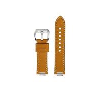 Bracelet de montre for hommes en cuir véritable, adaptateur en acier inoxydable Compatible avec Casio MTG-B3000B/BD(Khaki rice silver)