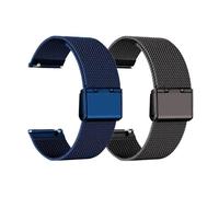 Bracelet De Montre For Métal Compatible For Garmin Vivoactive 3 4 5 Forerunner 245 645 158 55 165 745 965 255 256 Venu 2 SQ2 Music(K-Blue-K-Black,20mm width)